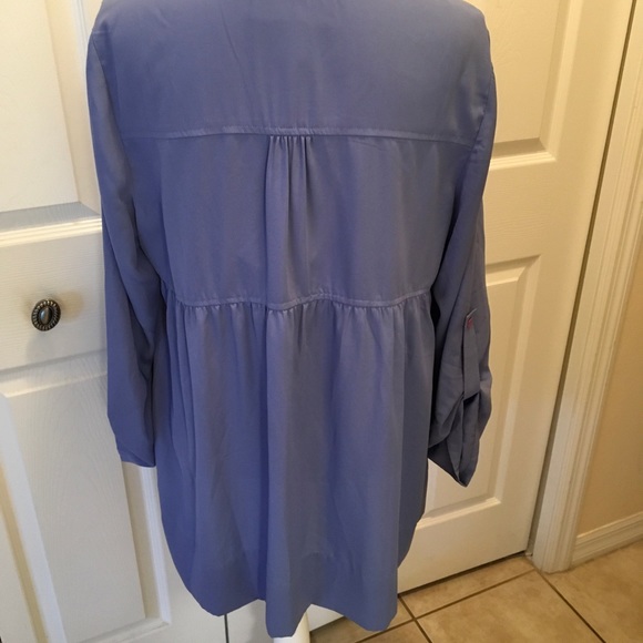 Susan Graver NWT large Lilac 3/4 sleeve Blouse - Picture 4 of 7